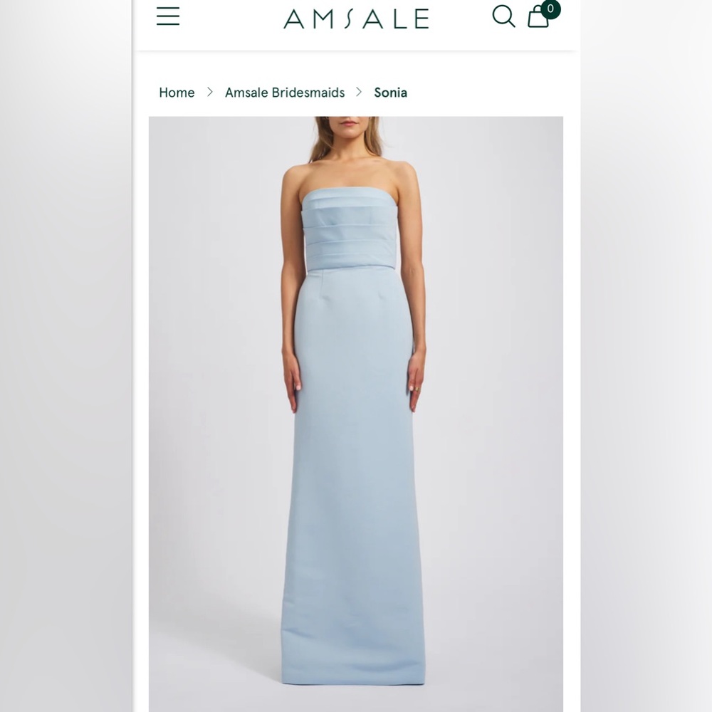 Amsale Sonia dress in ice